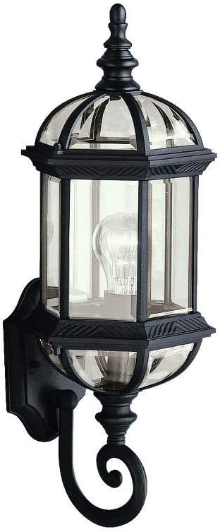Kichler Barrie 22 Outdoor Wall Light in Black 1-Light Exterior Wall Sconce with Clear Beveled Glass (22 H x 8 W) 9736BK