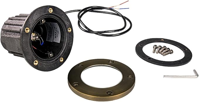 12V Brass In-Ground Well Light (Open Top) with 5W 2700K Warm White MR16 LED Bulb &amp PVC Sleeve for Low Voltage Landscape Lighting of Outdoor Pathway Garden Shrubs Columns or Trees