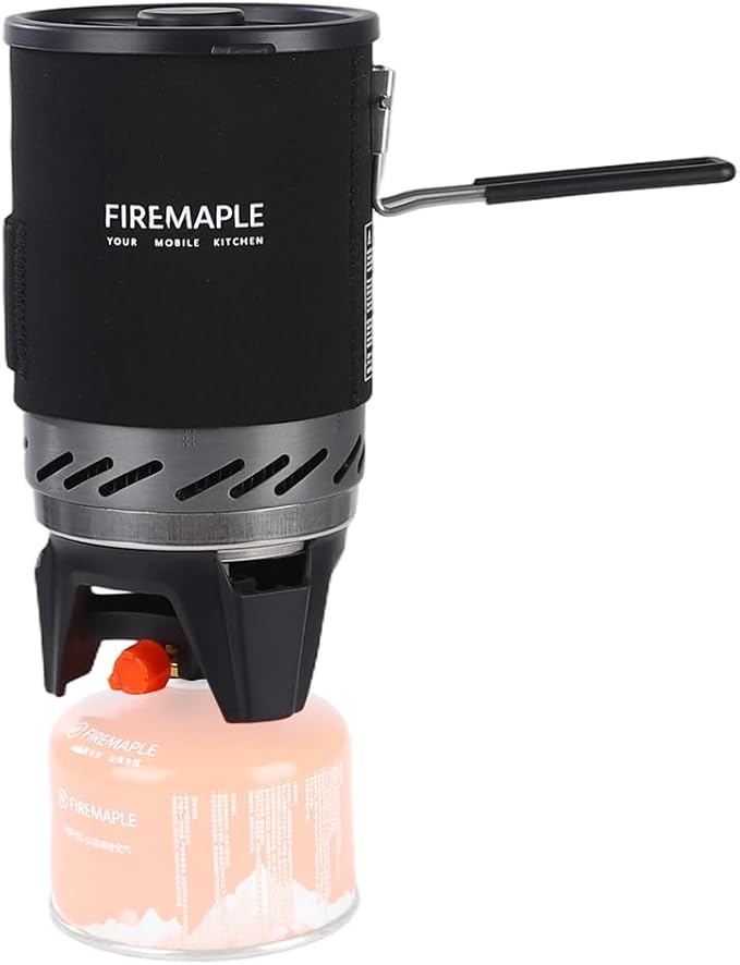 Fire-Maple Fixed Star 1 Pro Backpacking &amp Camping Stove System | Upgraded Foldable Handle | Portable Pot &amp Jet Burner Set for Hiking Trekking &amp Emergency Use