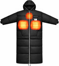 Thermotuff Wearable Battery-Heated Sleeping Bag with with Long Sleeves Pockets and Adjustable Drawstring | Ideal for Camping Cold Weather Hiking and Stadium Sak Blanket | Black