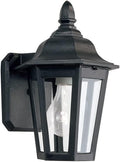 Generation Lighting 1-Light Brentwood Outdoor Wall Lamp Black 8822-12 Outdoor Lights Make Charming Wall Lamps for Outdoor Decor Wall Light Fixture Uses A19 Standard or LED Light Bulb