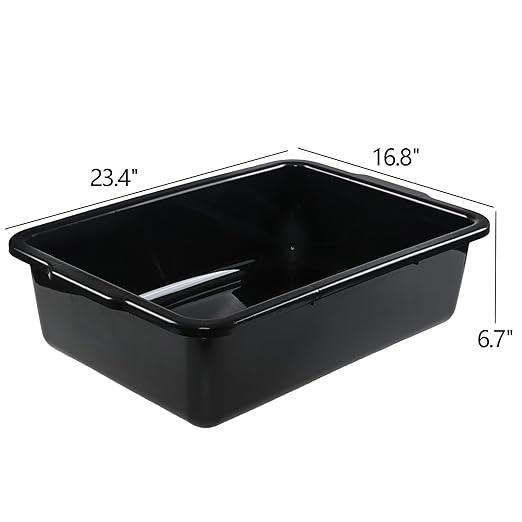 4-Pack Commercial Bus Tubs Box/Tote Box Large Plastic Basin Tub (32 Liter)