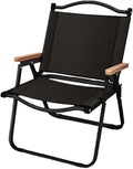 2pcs/1pcs Portable Camping Chair Outdoor Folding Alloy Wood Grain EquipmentCompatible for Comite(1PCS Black 78CM)