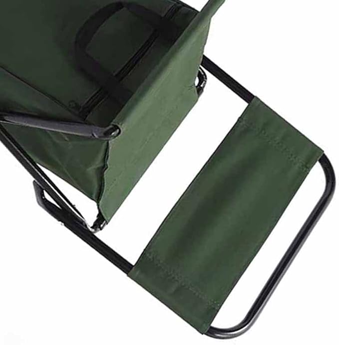 Portable Lightweight Folding Bag Chair Holds up to 225 lbs Steel Pipe &amp Oxford Cloth Soft Comfortable Fishing Chair with Pocket Bag Camping Stool Hiking Outdoors (Green)
