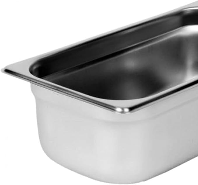 TrueCraftware- 1/3 Size 4 Deep Stainless Steel Anti-Jamming Steam Table Pan 22 Gauge- Chafing Steam Table Pans Catering Food Storage Metal Pan Hotel Pan for Restaurant Events Catering Use