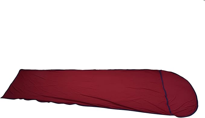 Multifunctional Elastic Sleeping Liner Skin Friendly Comfortable and Breathable to Carry with Storage Versatile Use for Camping Hiking Backpacking (Wine Red)