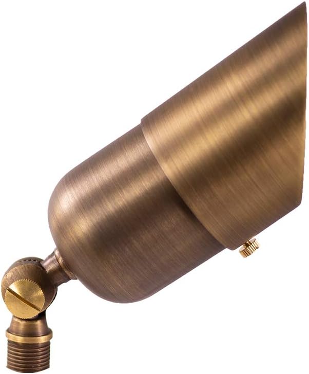 12V LogiSpot Brass Outdoor Spotlight (Bronze) for Low Voltage Landscape Lighting of Yard Lawn Garden Patio Trees &amp House