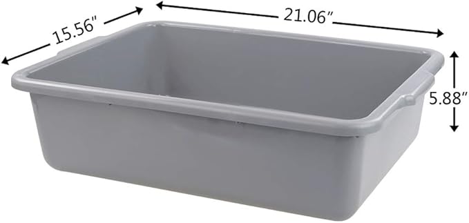 24 L Commercial Bus Box Plastic Bus Tote Gray Pack for 4