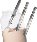 3 Pcs Scoop Handle Set - for Protein Powders Meal Replacements Mass Gainers and Supplements Provided in Large Containers. Stainless Steel. Utensil Length: 6 Inches.