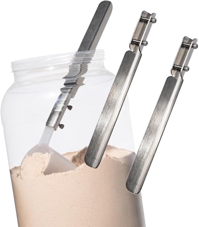 3 Pcs Scoop Handle Set - for Protein Powders Meal Replacements Mass Gainers and Supplements Provided in Large Containers. Stainless Steel. Utensil Length: 6 Inches.