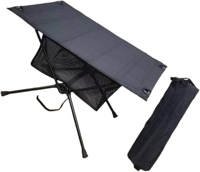 Portable Outdoor Side Table Folding Waterproofs Hiking Backpacking Fabric Metal Texture for Carrying Backpacking