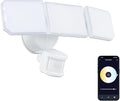 Guardian Smart Flood and Security Wall Light with 3 Lights 3400 Lumens 30 Watts and Programmable Motion and Photo Sensor in White Works with Android or iOS