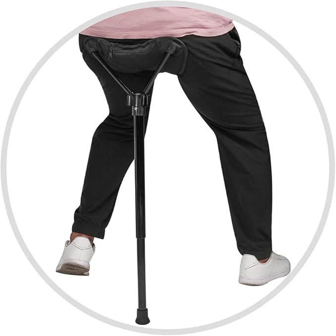 Adjustable Telescopic Folding Stool Portable Single Leg Tall Chair for Outdoor Camping Walking