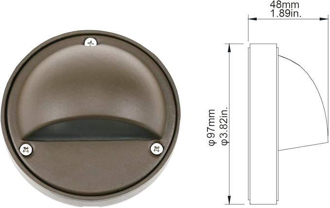Lumina Lighting® 2W LED Deck Lights (2 Pack) | Low Voltage Landscape Lighting Waterproof - 12V 3000K Outdoor Patio Step Deck Lighting | Replaceable G4 LED Bulb Included (Bronze)