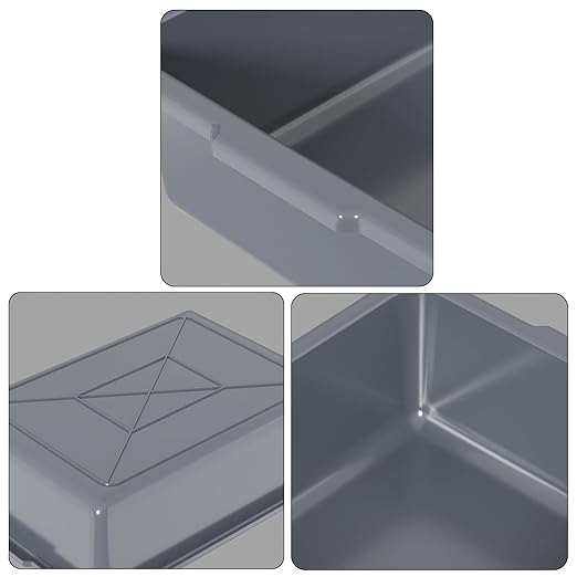 13 L Plastic Commercial Utility Bus Boxes 12-Pack Bus Tubs Gray