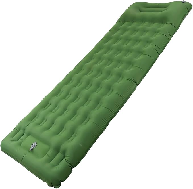 Sleeping PadCamping Sleeping PadDurable Air Bed Compact60s Seconds Fast Inflation Ergonomic Support Water Proof Nylon Camping Mattress for Backpacking Hiking Tent(Olive Green)
