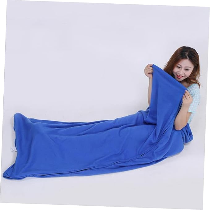 Hemoton Double-Sided Fleece Sleeping Bag Lightweight Portable Camping Blanket for Adults Wear-Resistant Travel Sleep Sack for Outdoor Adventures and Naptime