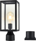 Large 15 inch Outdoor Post LightWaterproof Cast Aluminium Lamp Post Light FixturePost Lantern with Pier Mount BaseMatte BlackSuitable for GardenYardDrivewayetc
