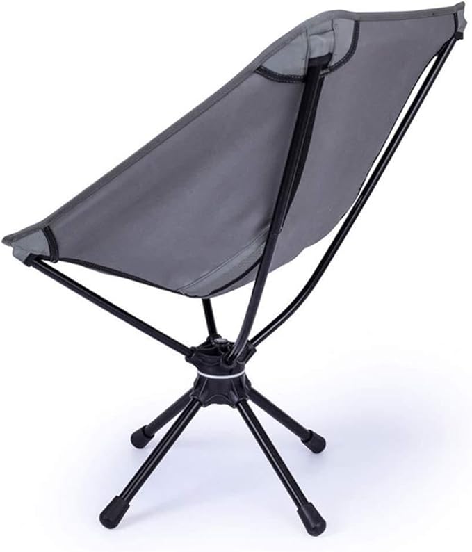 Portable Folding Camping Chair with Rotatable Base Lightweight Outdoor Chair with Carry Bag for Hiking Fishing BBQ (Gray 36x50x73.5cm)(Grey)