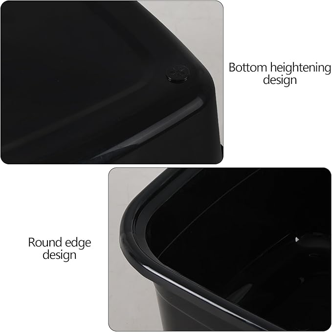 Sadstory 12 Quart Plastic Wash Tub Black Rectangular Dishpan 4 Packs