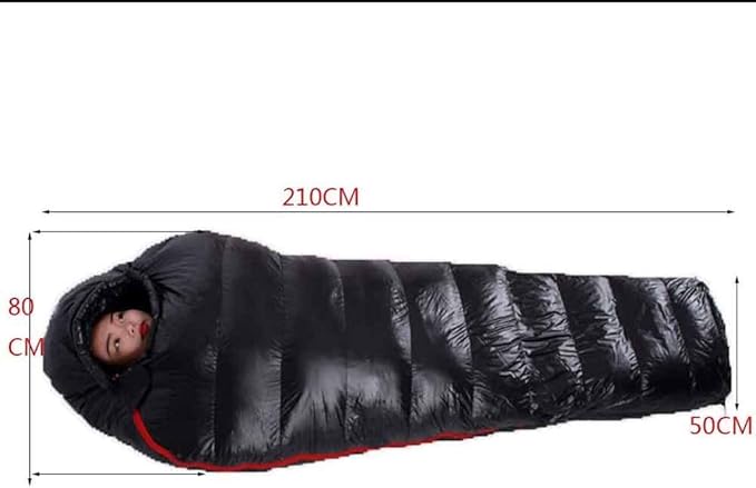 Warm White Goose Down Filled Adult Sleeping Bag Fit for Winter Thermal of Thickness Camping Travel