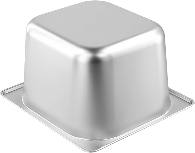 HOIGON 4 Pack 1/6 Size Steam Table Pan with Lids 4 Inch Deep Stainless Steel Hotel Pan Anti-Jam Steam Pans Half Size Hotel Pans for Buffet Restaurants Catering