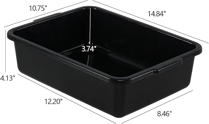 Asking 5 Pack 8 L Small Commercial Bus Tubs Plastic Restaurant Bus Box Black