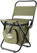 Cooler Chair with BackrestUltralight Portable Folding Camping StoolBackpack Fishing Stool with CoolerStorage Footstool Z6D8Y3