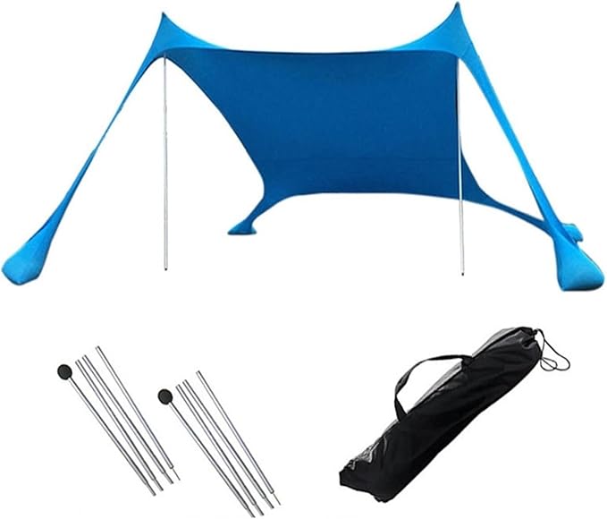 Camping Tent Windproof Pop Up Awning Outdoor Beach Sun Shade Ultralight Canopy Tents for Fishing Picnics(Blue 200x210x150cm)