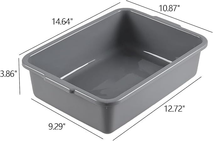 Cand 4 Pack Food Service Bus Tubs 8 L Restaurant Bussing Tub Commercial Bus Tub Grey
