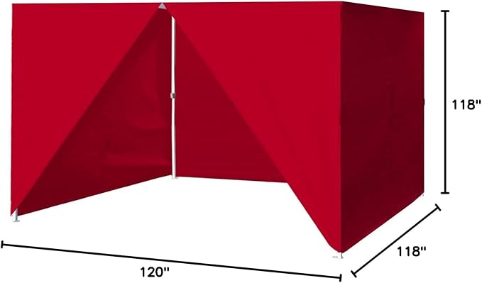 Eurmax USA Full Zippered Walls for 8x8 Easy Pop Up Canopy Tent4 Walls ONLY(Red)
