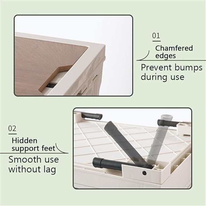Plastic Camping Storage Box with Hooks Foldable Picnic Organizer Bin for Outdoor Gear Camp Kitchen or Car Trunk Portable Multi-Purpose Picnic Basket with Table