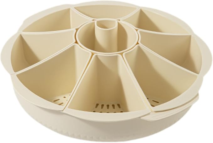 Veggie Tray Drain Basket Practical Multipurpose Round Rotation Kitchen Vegetable