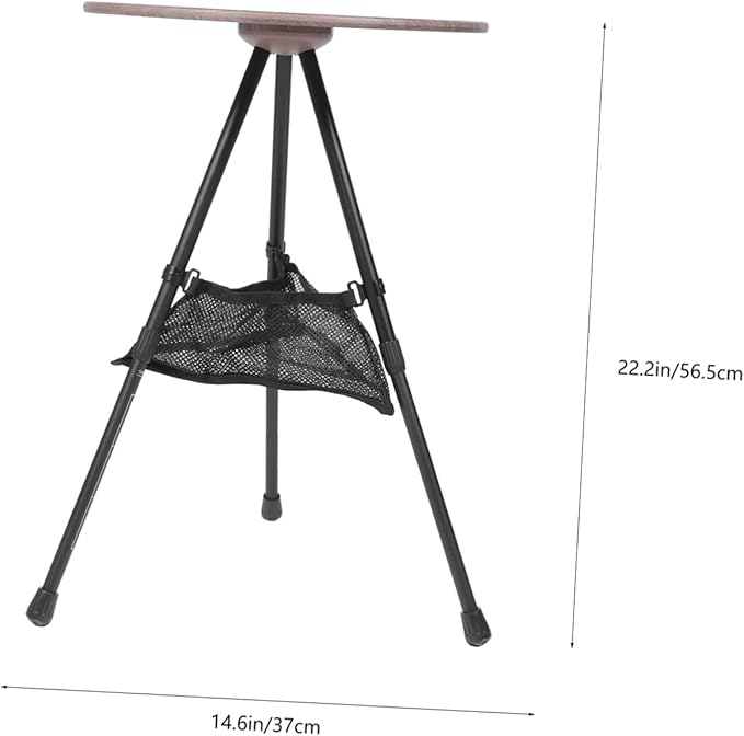 PRETYZOOM Portable Folding Round Table Adjustable Aluminum Camping Table Lightweight for Outdoor Use Beach Accessories Easy to Carry
