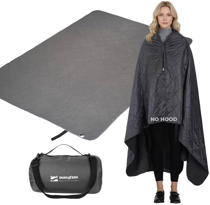 DUKUSEEK Waterproof Stadium Blanket Outdoor Blankets Waterproof Windproof for Cold Weather Emergency Warm Blanket with Quilted Cotton and Thick Fleece for Picnic Camping Outdoor Sports