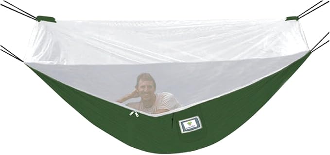 Hammock Bliss Mosquito Free Hammock Bliss – Camping Hammock with Bug Screen Mossy Netting Canopy - Integrated Suspension 100' / 250 cm Rope Per Side - Make Hammock Camping A Bug Free Experience