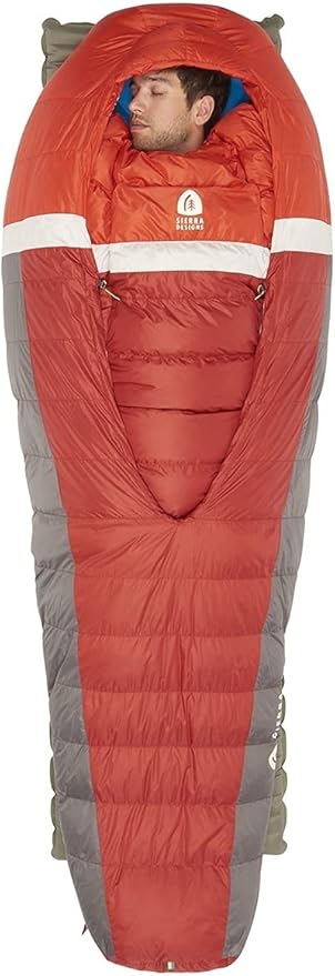 Sierra Designs Backcountry Bed 20 Degree Sleeping Bag with 650 Fill Dridown - Lightweight Zipperless Down Sleeping Bag for Camping &amp Backpacking -Men Women &amp 2 Person