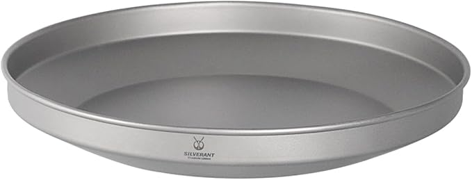 SILVERANT Titanium Trek Plate - Ultralight Durable Camping Dish Pan Plate - Outdoor Kitchen Essential for Backpacking &amp Camping - 1200ml
