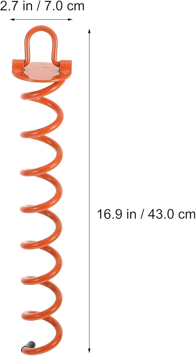 GANAZONO Heavy Duty Spiral Ground Stake Peg Large Orange Iron Ground Nail Fixator for Outdoor Lawn Camping Tent and Pet Tie