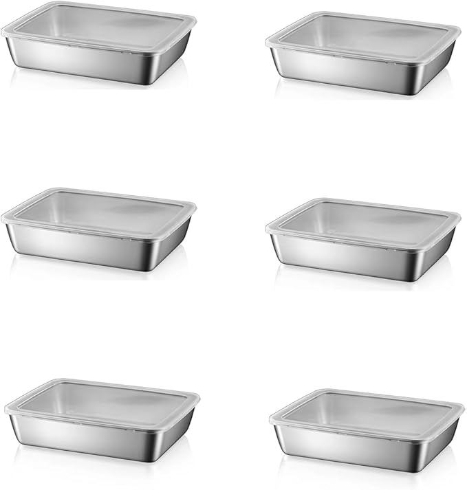 Commercial Grade Metal Serving Pan Thickened Design for Buffets Catering and Homes Kitchen Organization Stainless Steel Towel Tray with Lid