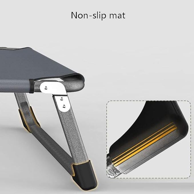 Folding Chair Heavy Duty Metal Grey Extra Wide Lounge Chair for Camping Outdoor 350kg