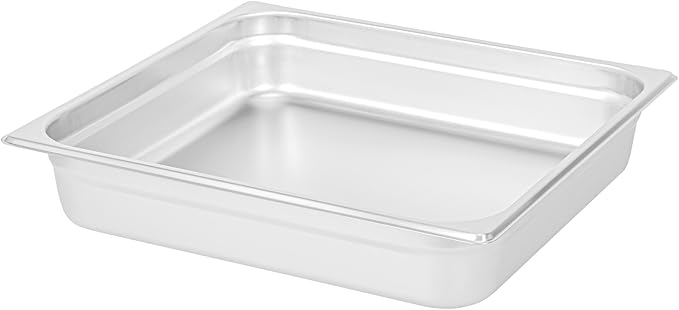 Restaurantware Hotel Pan 1 Count 2/3 Size Anti-Jam 2.5â€ Deep Freezable 24 Gauge Stainless Steel Steam Pan Lid Sold Separately for Use in Commercial Kitchens Cafeterias and Catering Event