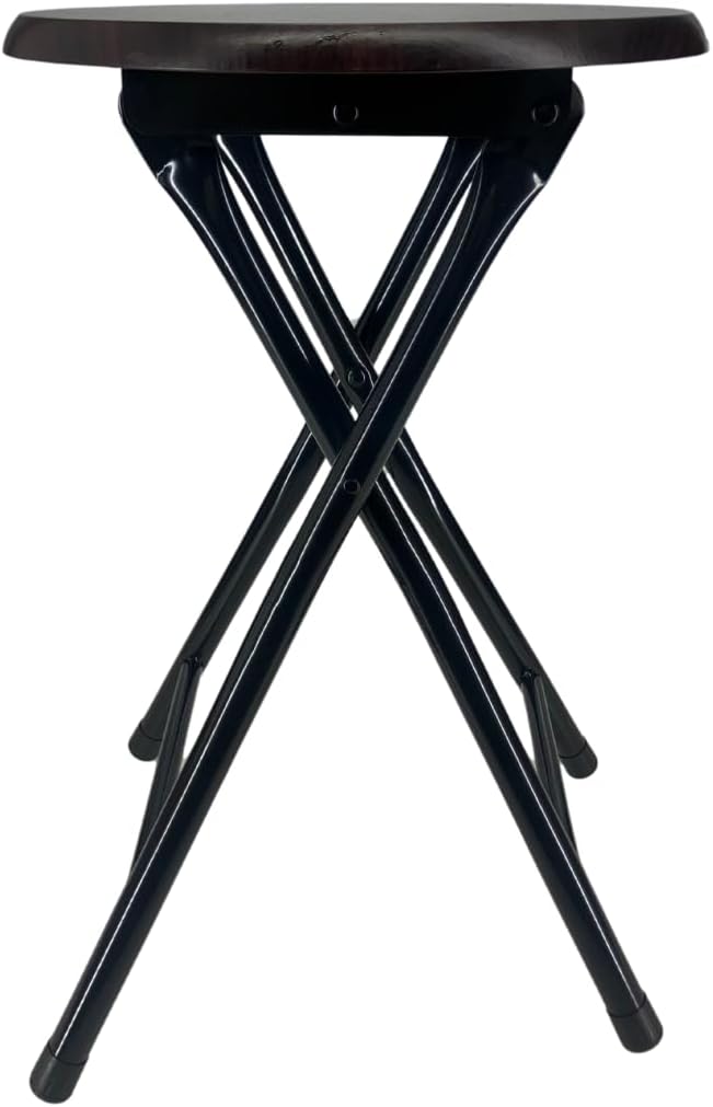 MOON FLOWER Portable Folding Chair with Wooden Seat | Ideal for Picnics Camping Trips or Outdoor Events Brown - No Back