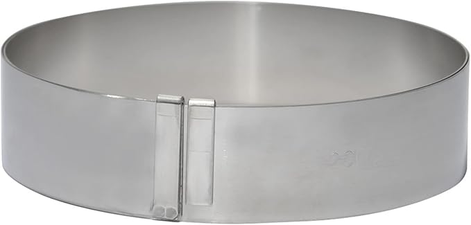 de Buyer Round Expandable Cake Frame - 1.75” Height - Adjusts to Accommodate 7-14” Cakes - Easy to Use &amp Clean - Made in France