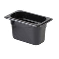 Thunder Group PLPA8194BK Food Pan 1/9 Size 4 deep Shatter and Scratch Resistant Dishwasher Safe Polycarbonate Black NSF Pack of 12