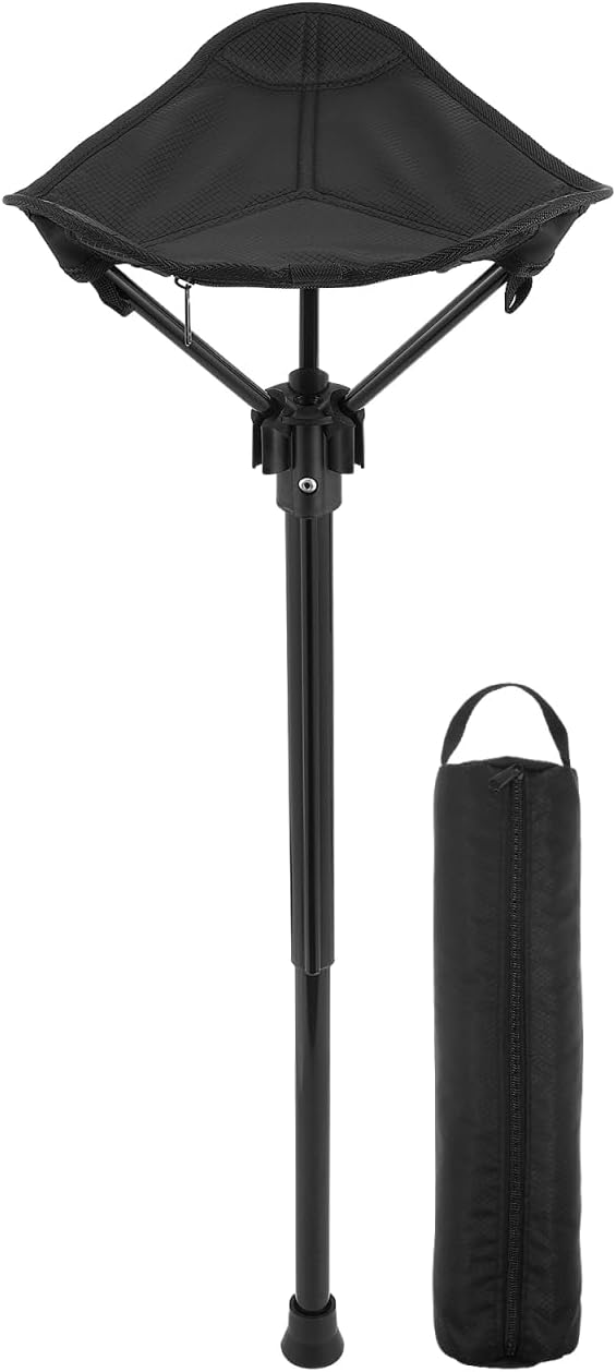 Portable Folding Chair: 3 Gear Height Adjustable Camping Stool - Lightweight Aluminum &amp 600D Nylon Collapsible Stool - Ideal for Outdoor Camping Fishing Gardening Hiking
