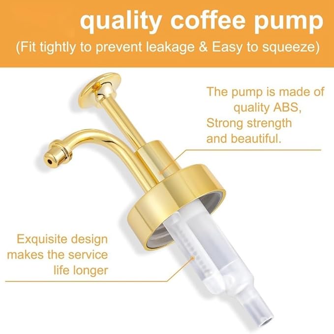 Aboiled 16oz Glass Coffee Syrup Dispenser with Funnel - Leak Proof Pump Home &amp Commercial Use