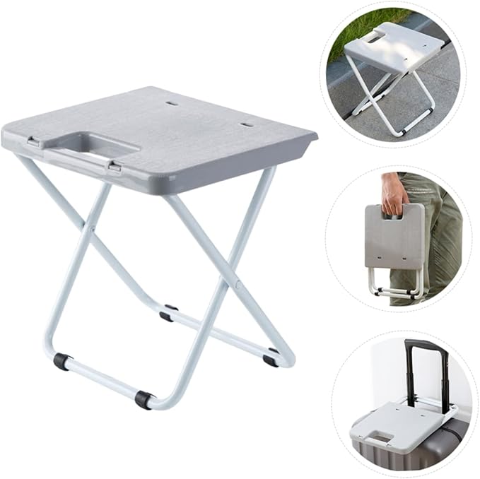 Yardwe 1pc Folding Stool Seat Lightweight Portable Garden Chair for Outdoor Activities -Skid Design Compact Versatile for Camping Picnics and Home Use
