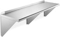 Certified 18 x 60 Commercial-Grade Stainless Steel Wall Mount Shelf with Backsplash - Durable 18 Gauge Shelving for Restaurant Kitchen Utility Room and Garage