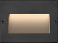 Hinkley Taper 12V Horizontal Step Light Wet Rated Stainless Steel Construction Recessed Mount Etched Lens ADA Matte Black Stainless Finish